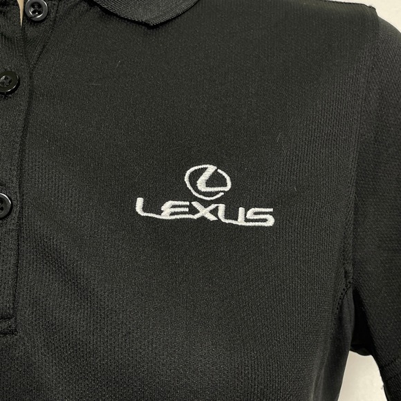 Lexus Embroidered Logo Clique Black Pique Polo Shirt Women's MEDIUM - Picture 2 of 12